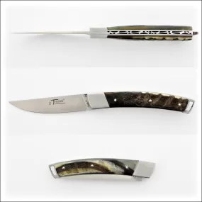 Le Thiers Nature 11 cm Pocket Knife Dark Ram Horn