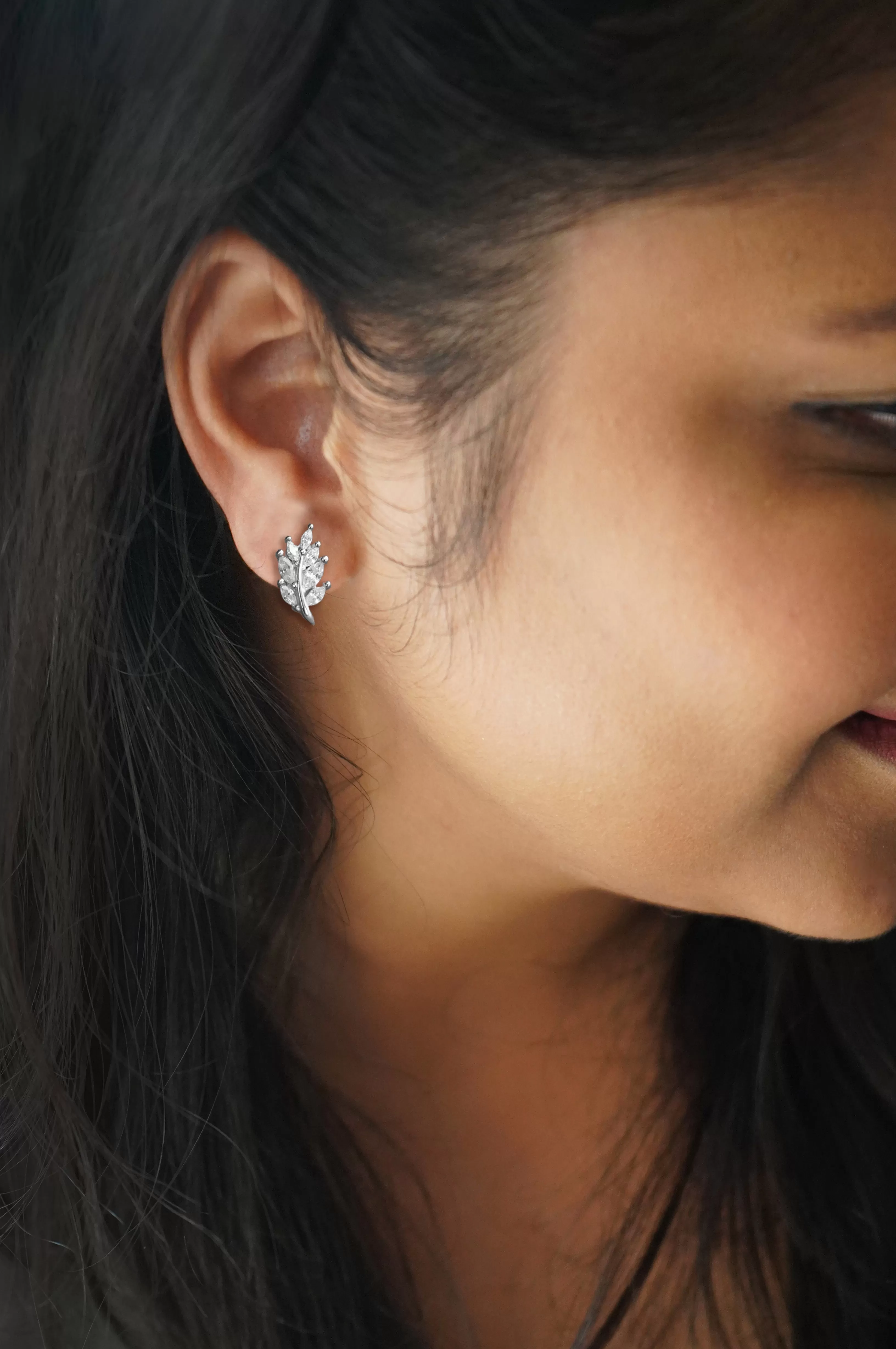 Leaf Trail Rose Gold Plated Sterling Silver Earrings