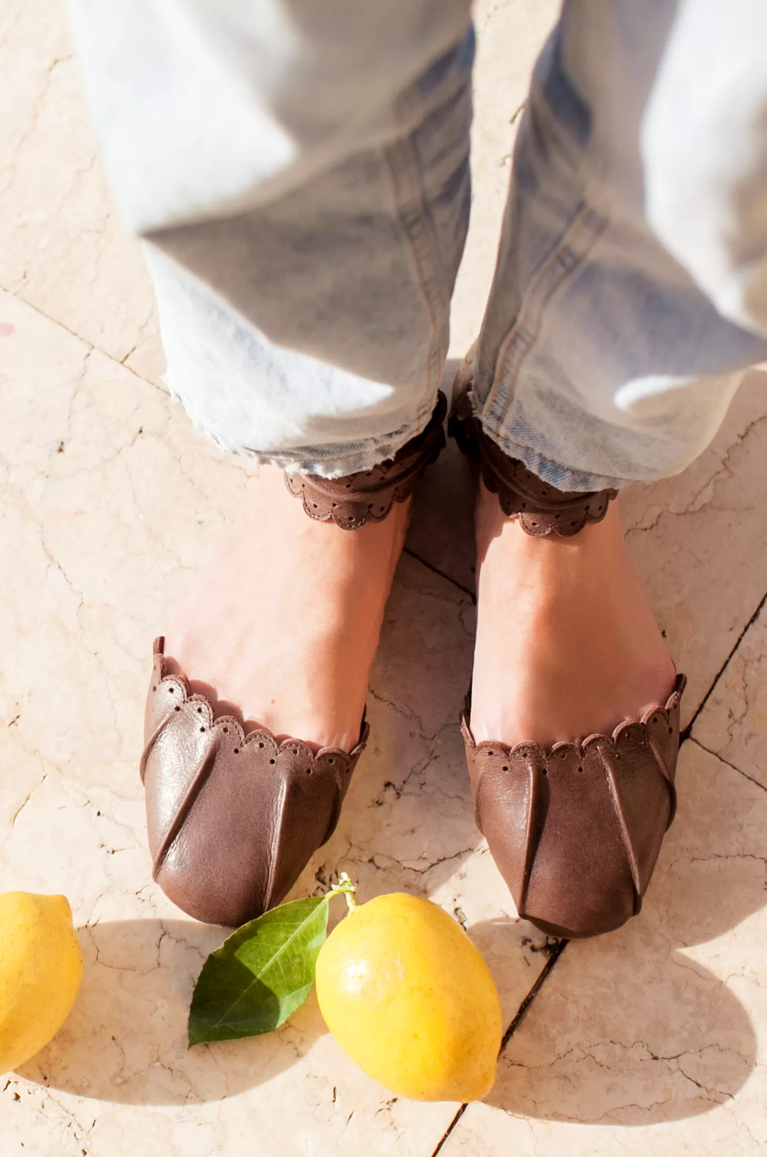 Love Bird Leather Flats (Sz. 7 & 13)