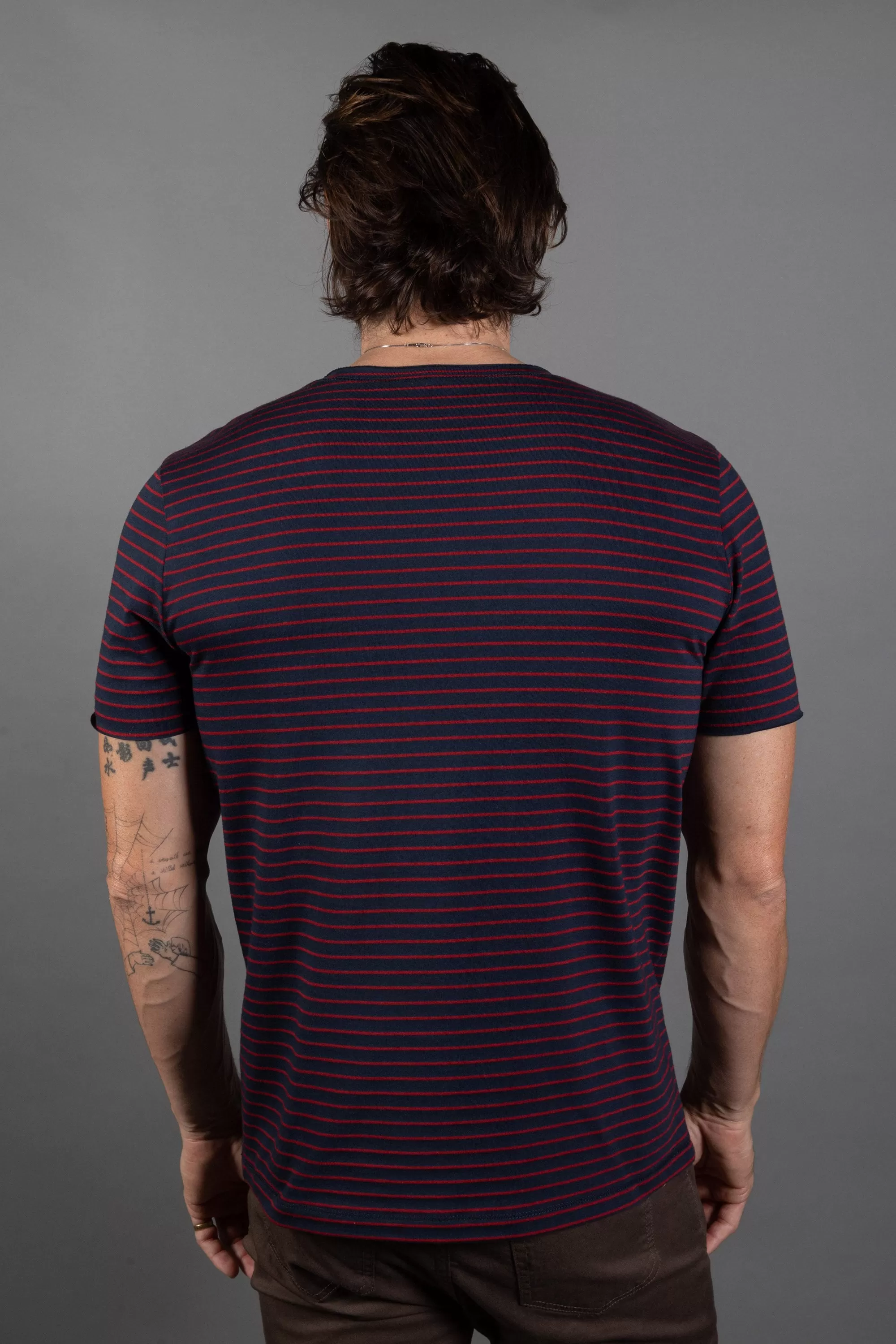 Men's Brolin Raw Neck Crew Stripe Tee