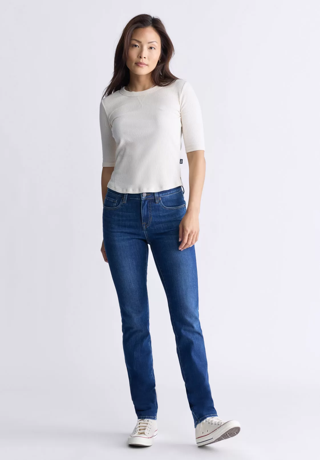 Mid Rise Slim Carrie Women's Jeans, Indigo Contrast - BL15999