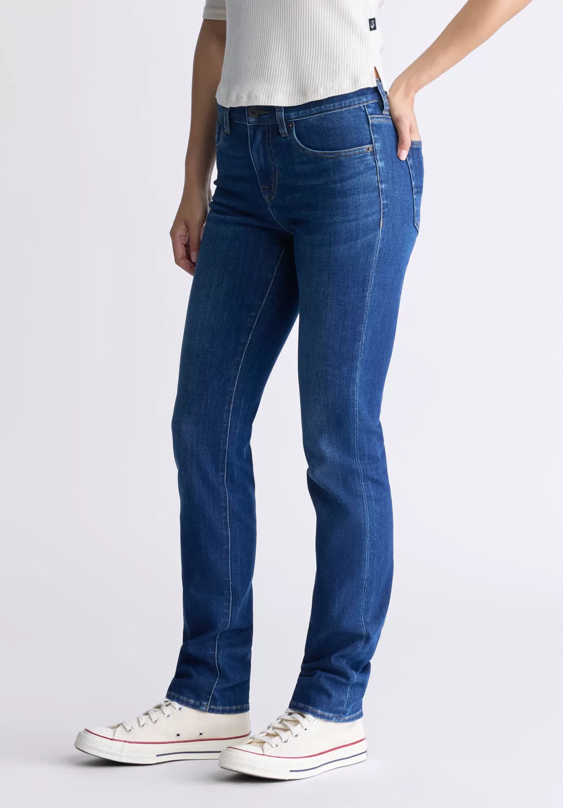 Mid Rise Slim Carrie Women's Jeans, Indigo Contrast - BL15999