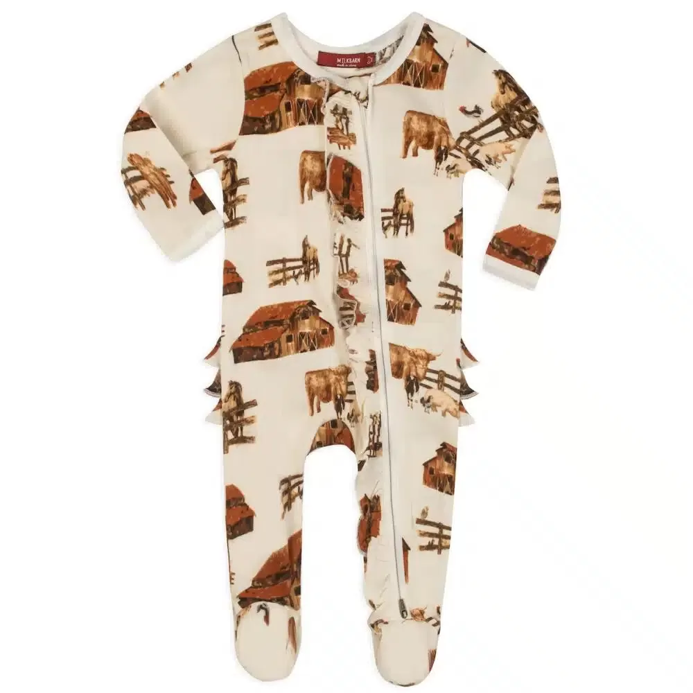 Milkbarn Zipper Footed Romper ~ Various Styles