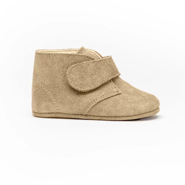 My-First Suede Pram Booties in Tan