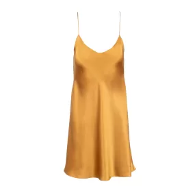 New Bronze Mini Slip Dress