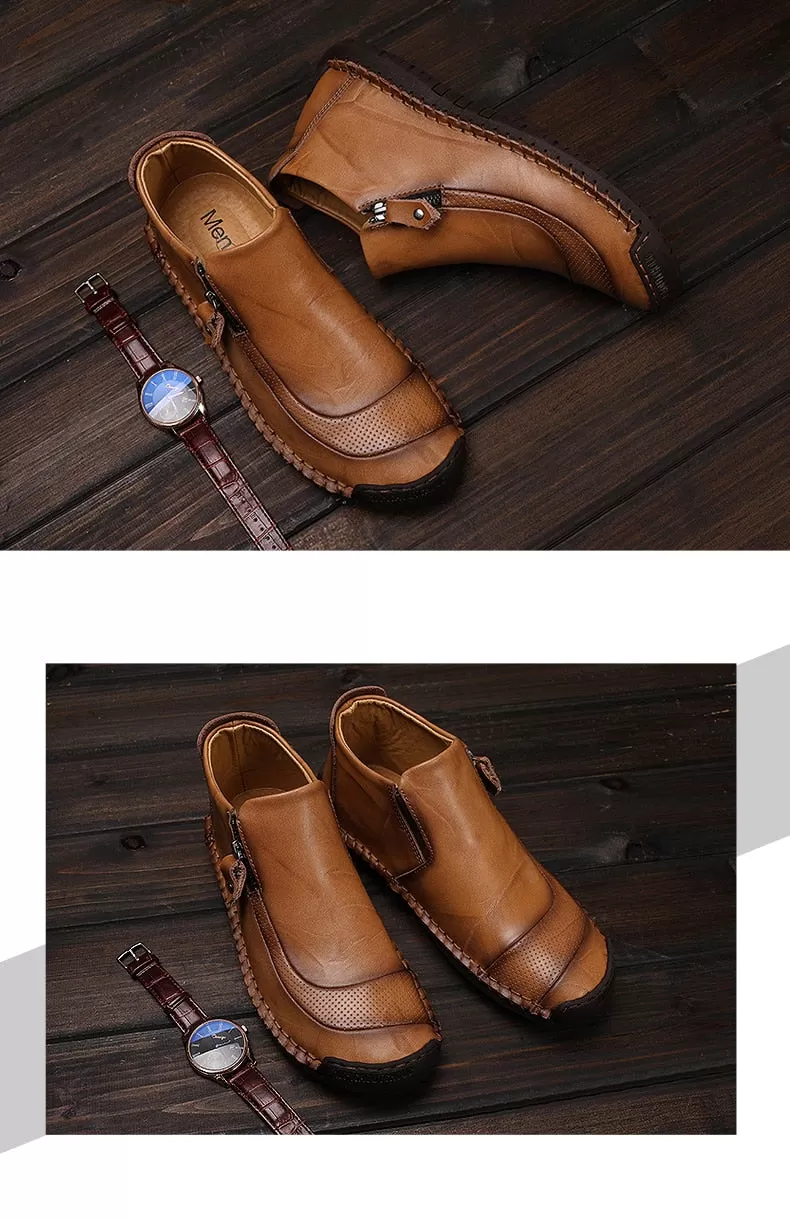 New Men's Quality Warm Genuine Leather Shoes