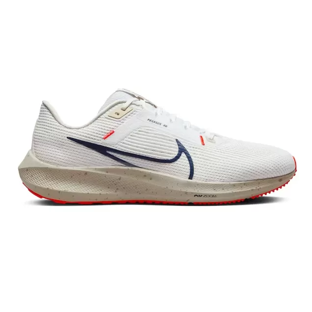 Nike Men's Pegasus 40 Shoes - White / Light Orewood Brown / Phantom / Obsidian