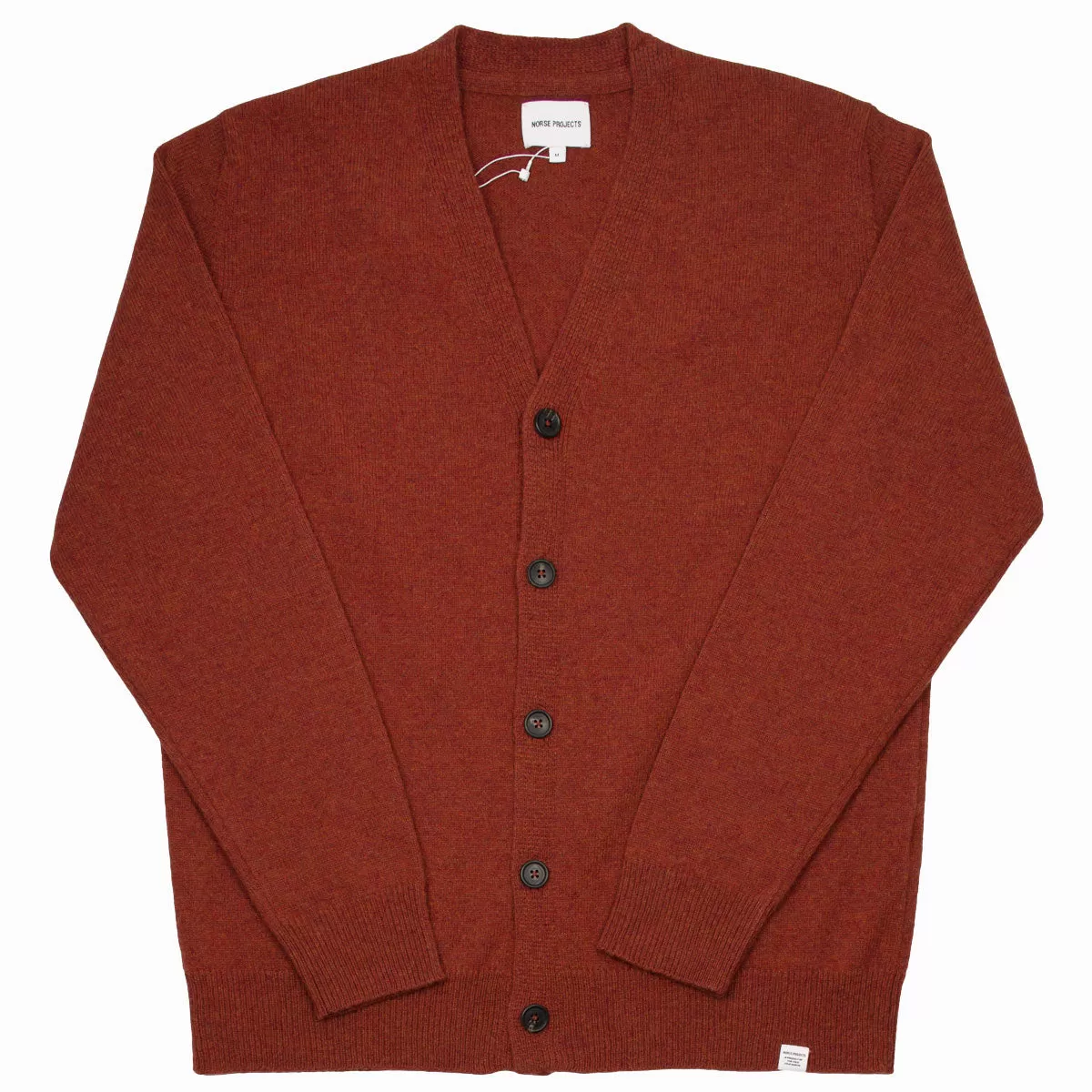 Norse Projects - Adam Lambswool Cardigan - Cochineal Red