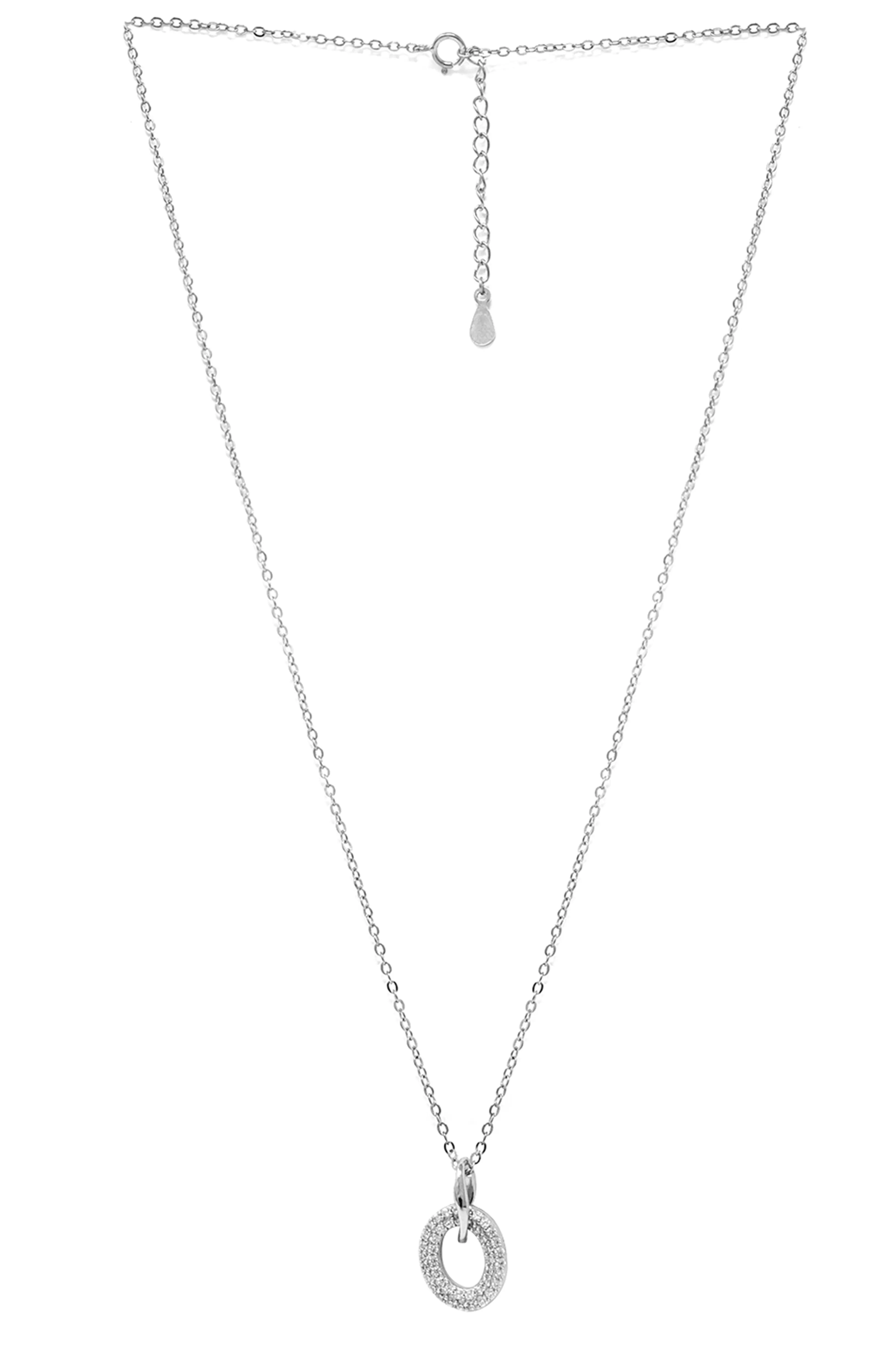 Oval Charm Sterling Silver Chain Necklace