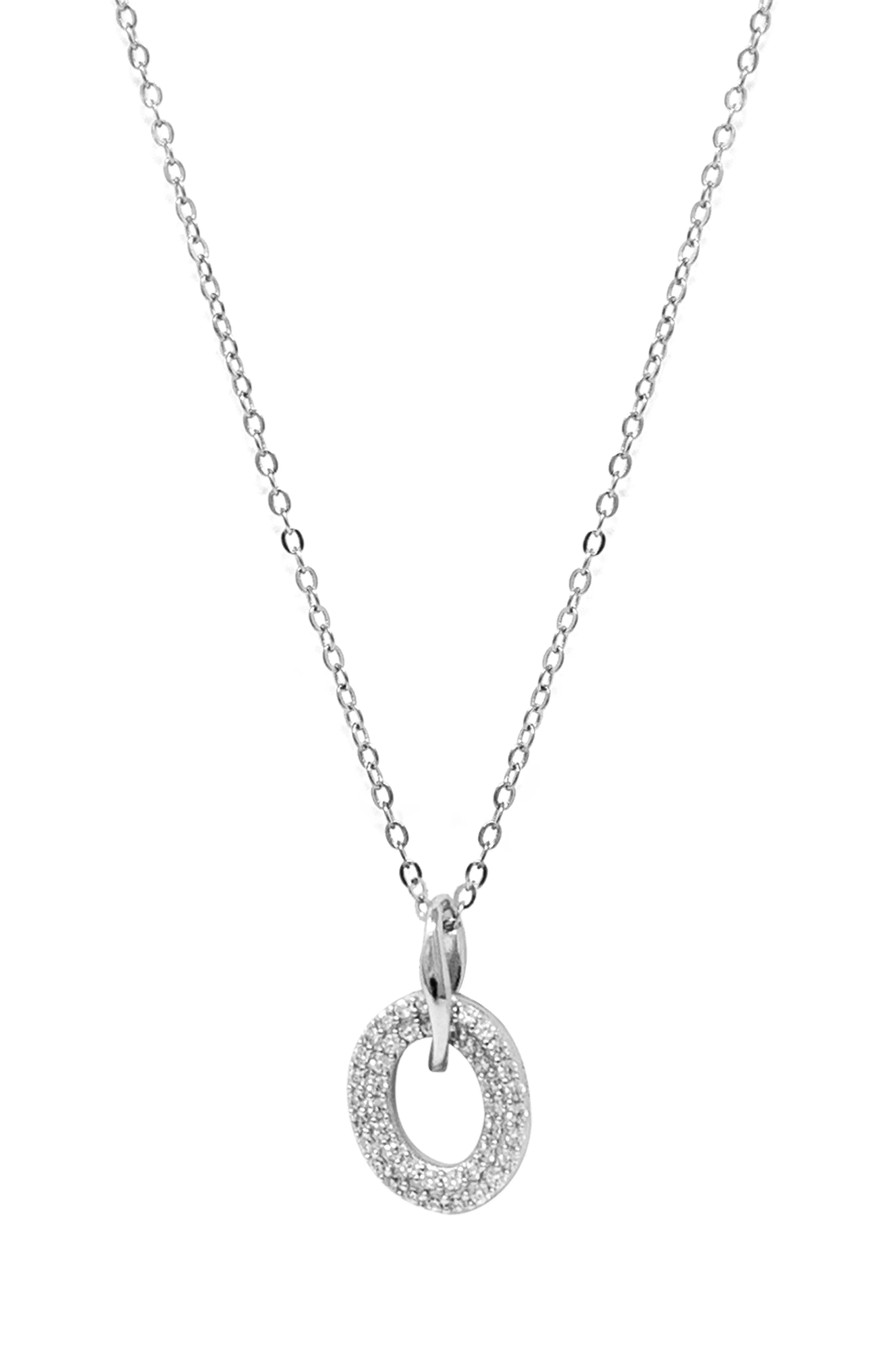 Oval Charm Sterling Silver Chain Necklace