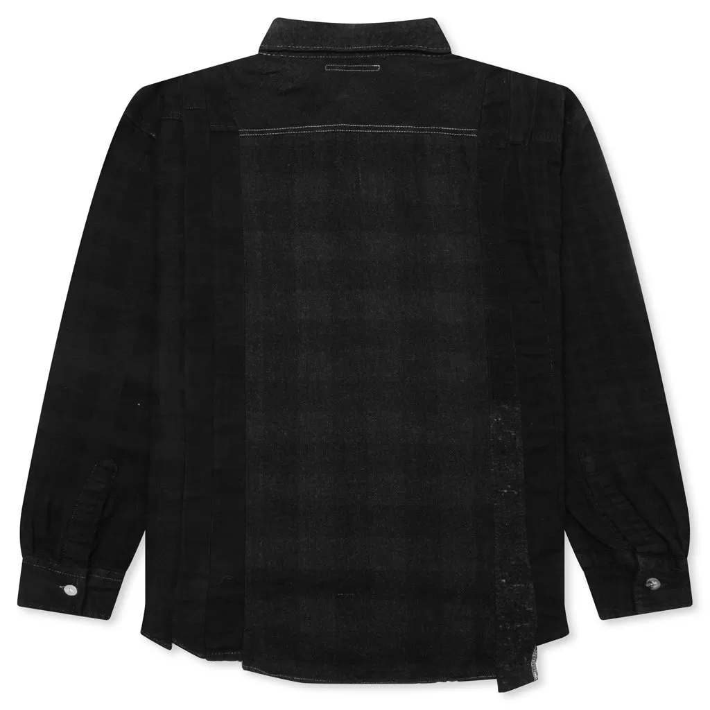 Over Dye 7 Cuts Shirt - Black