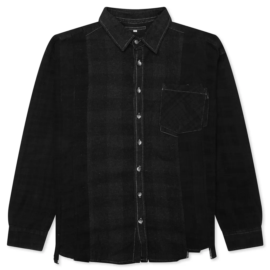 Over Dye 7 Cuts Shirt - Black