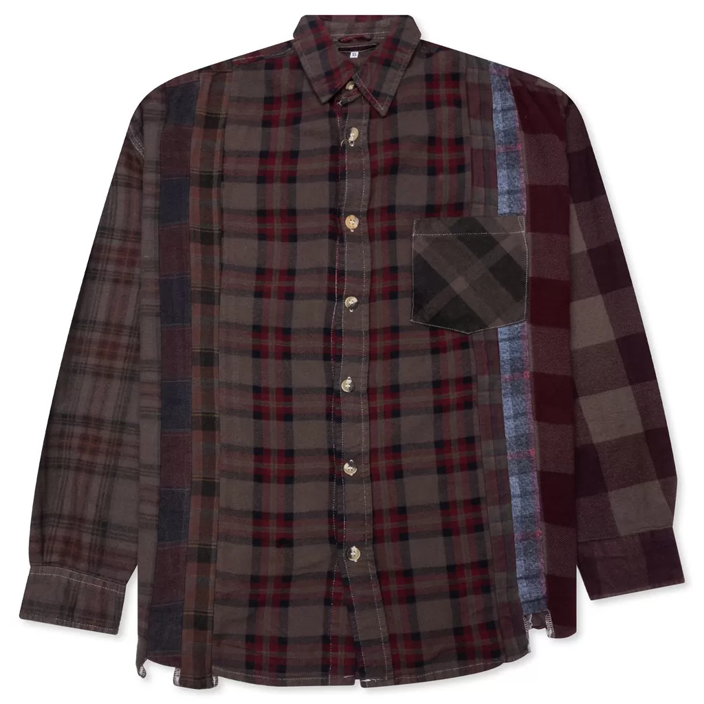 Over Dye 7 Cuts Shirt - Brown