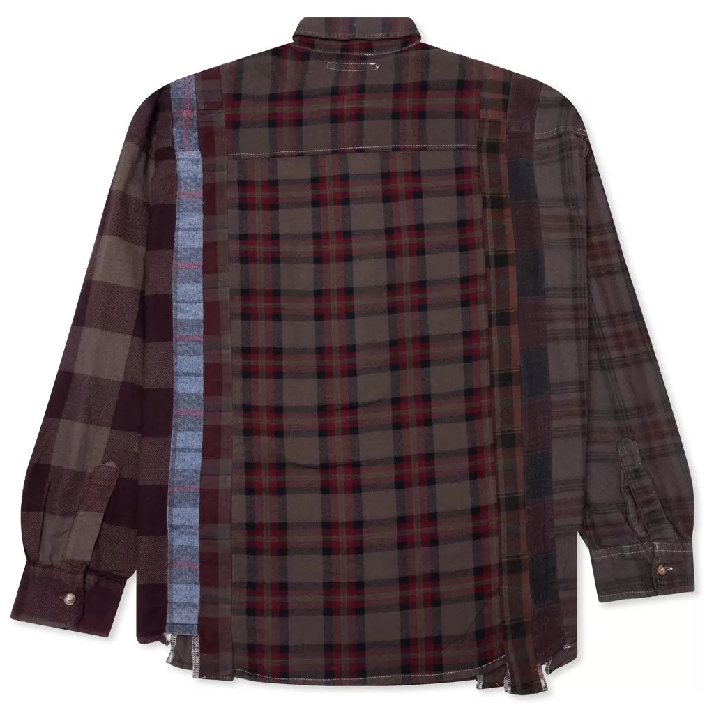 Over Dye 7 Cuts Shirt - Brown