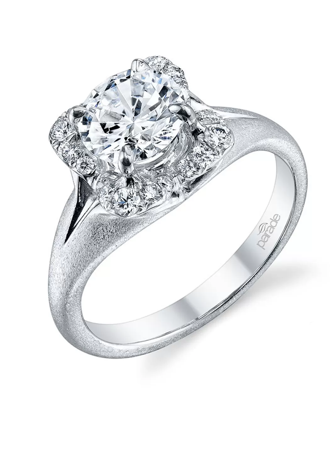 Parade Design Brushed 18KWG Semi-Mount Diamond Ring