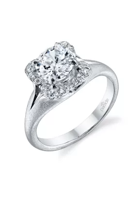 Parade Design Brushed 18KWG Semi-Mount Diamond Ring