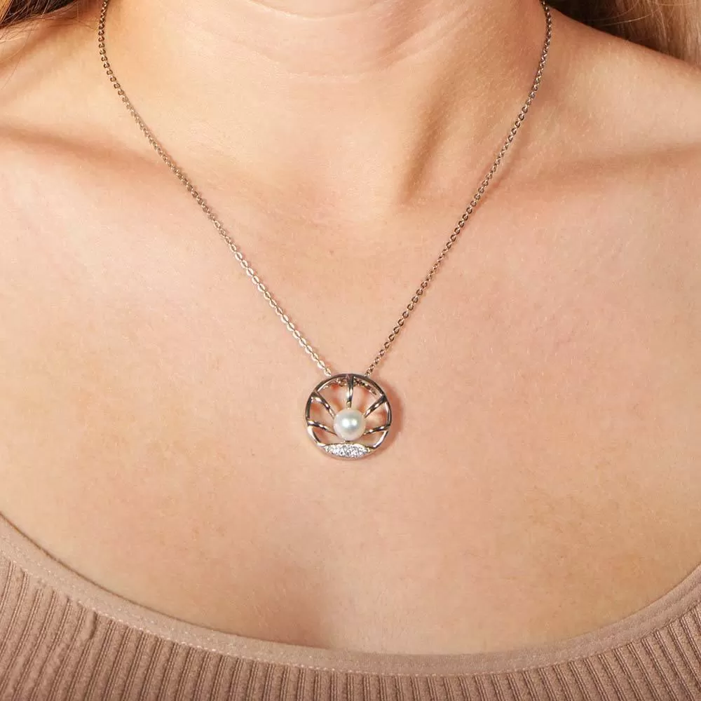 Pearl Sun Beams Eternity Pendant