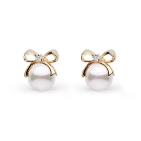 Perfect Gift Collection 7.0-7.5 mm Akoya Pearl and Diamond Earrings