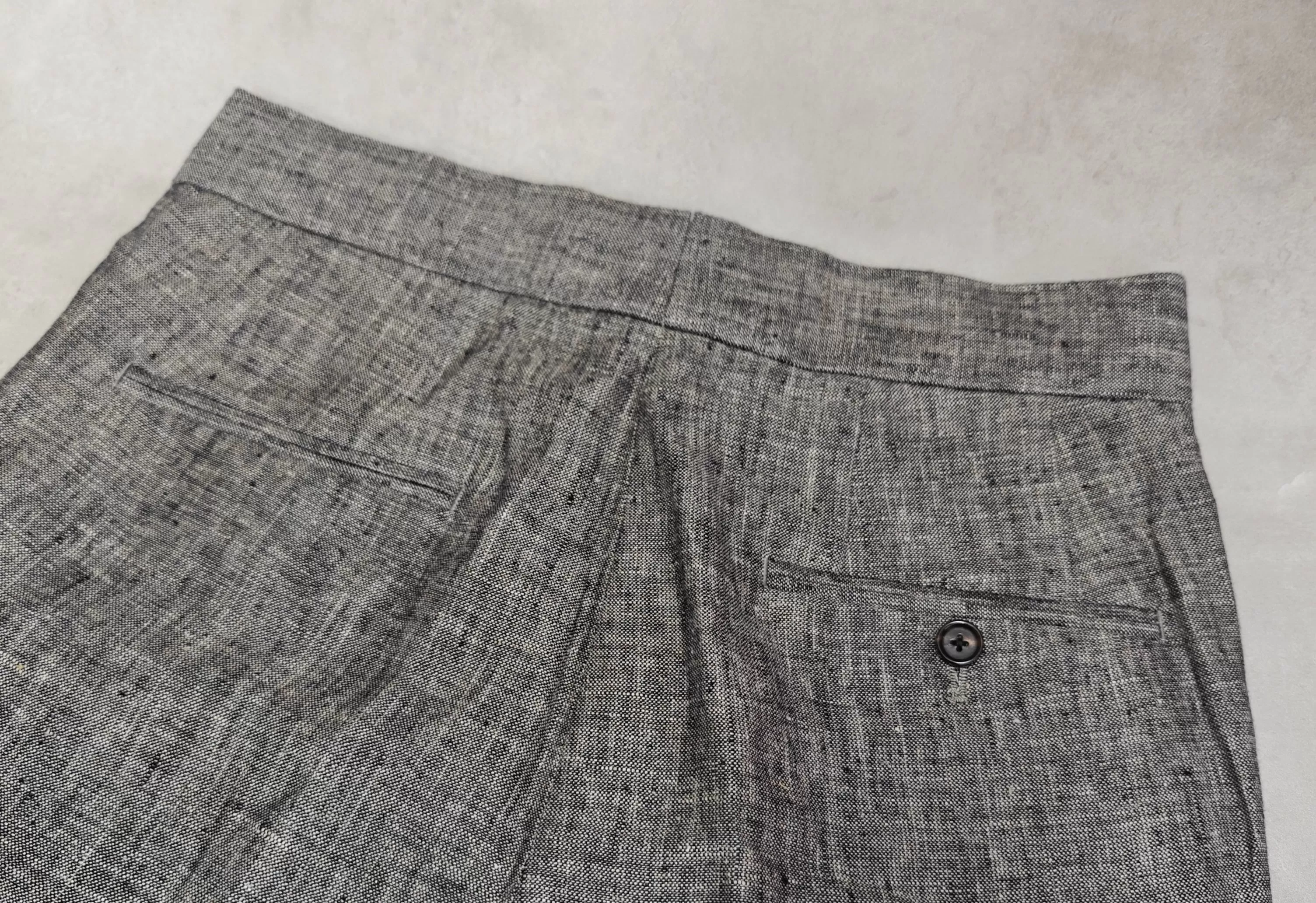 Plain Charcoal Linen Trousers  - ST139