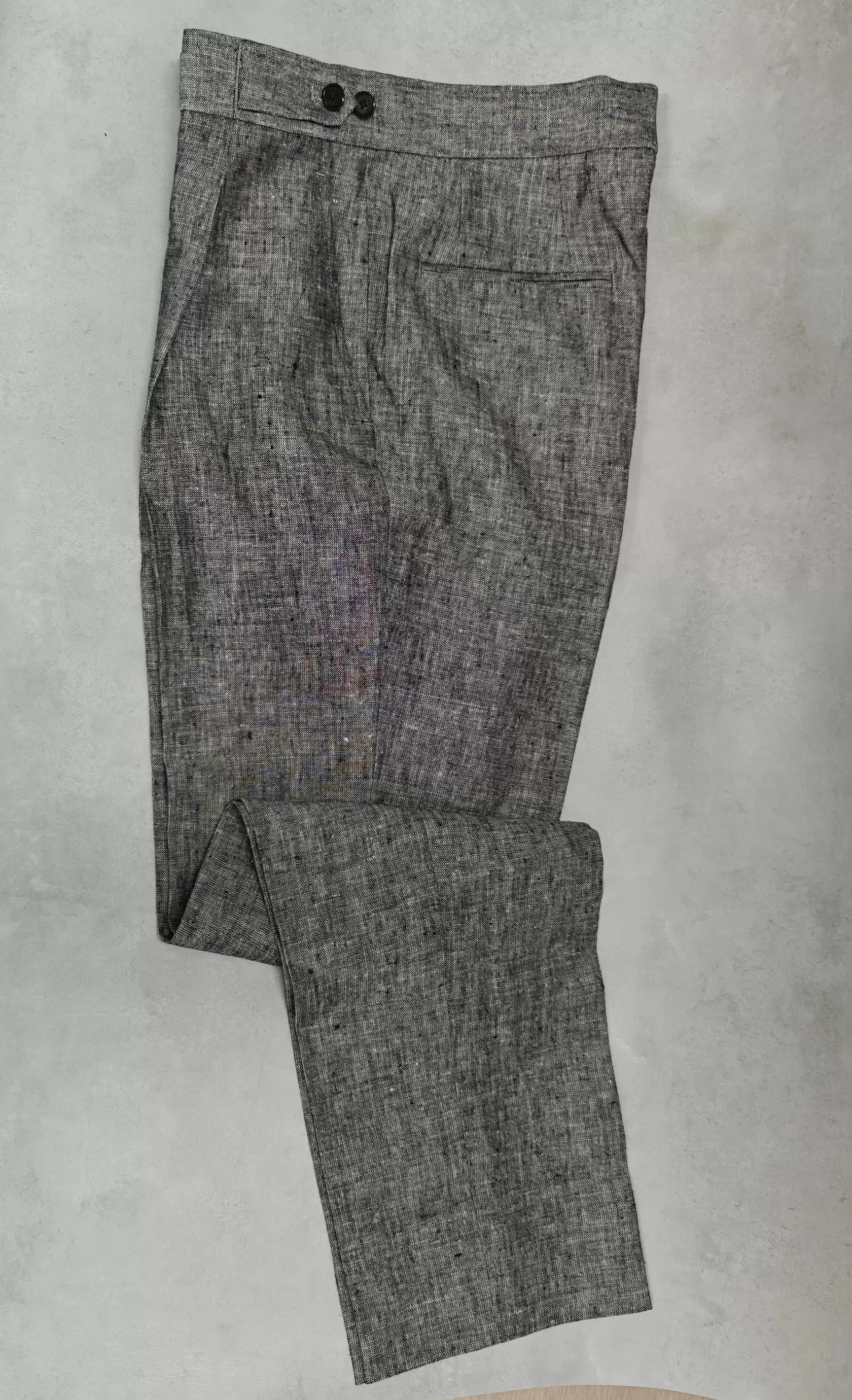 Plain Charcoal Linen Trousers  - ST139