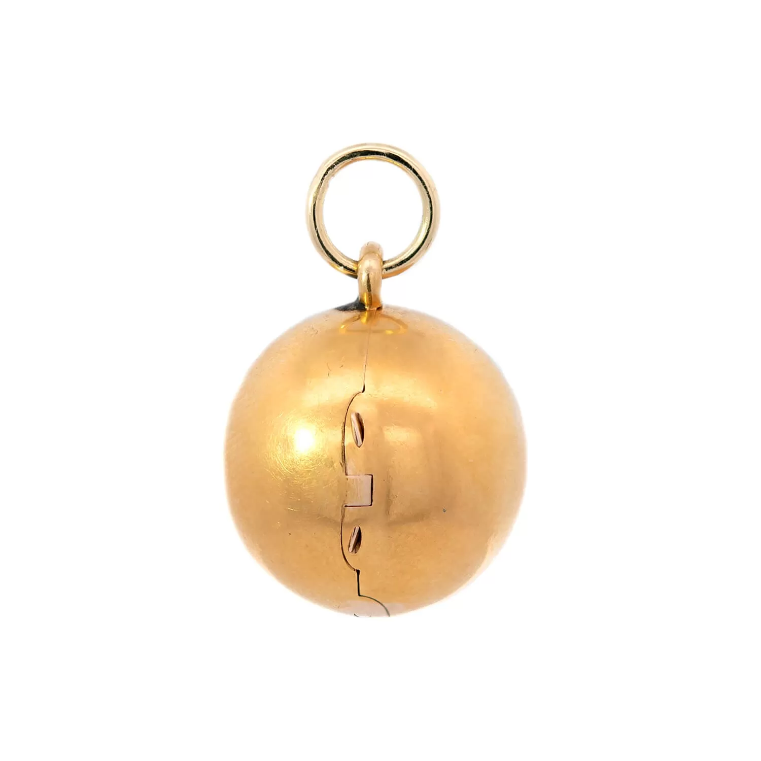 Rare Hidden Key Victorian 18k Ball Pendant