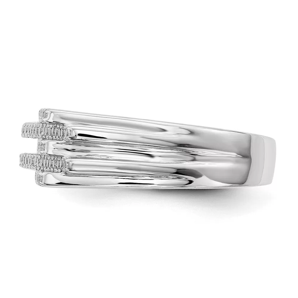 Rhodium-Plated CZ Ring in Sterling Silver