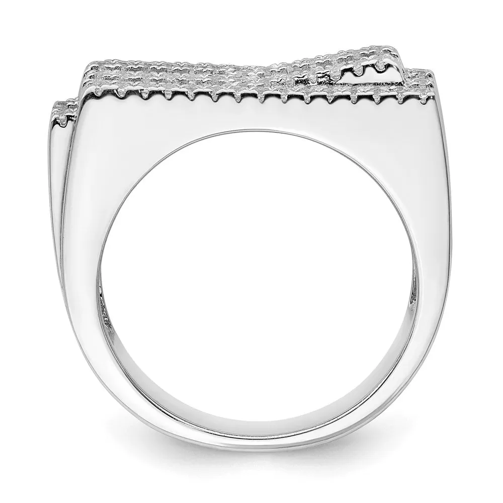 Rhodium-Plated CZ Ring in Sterling Silver