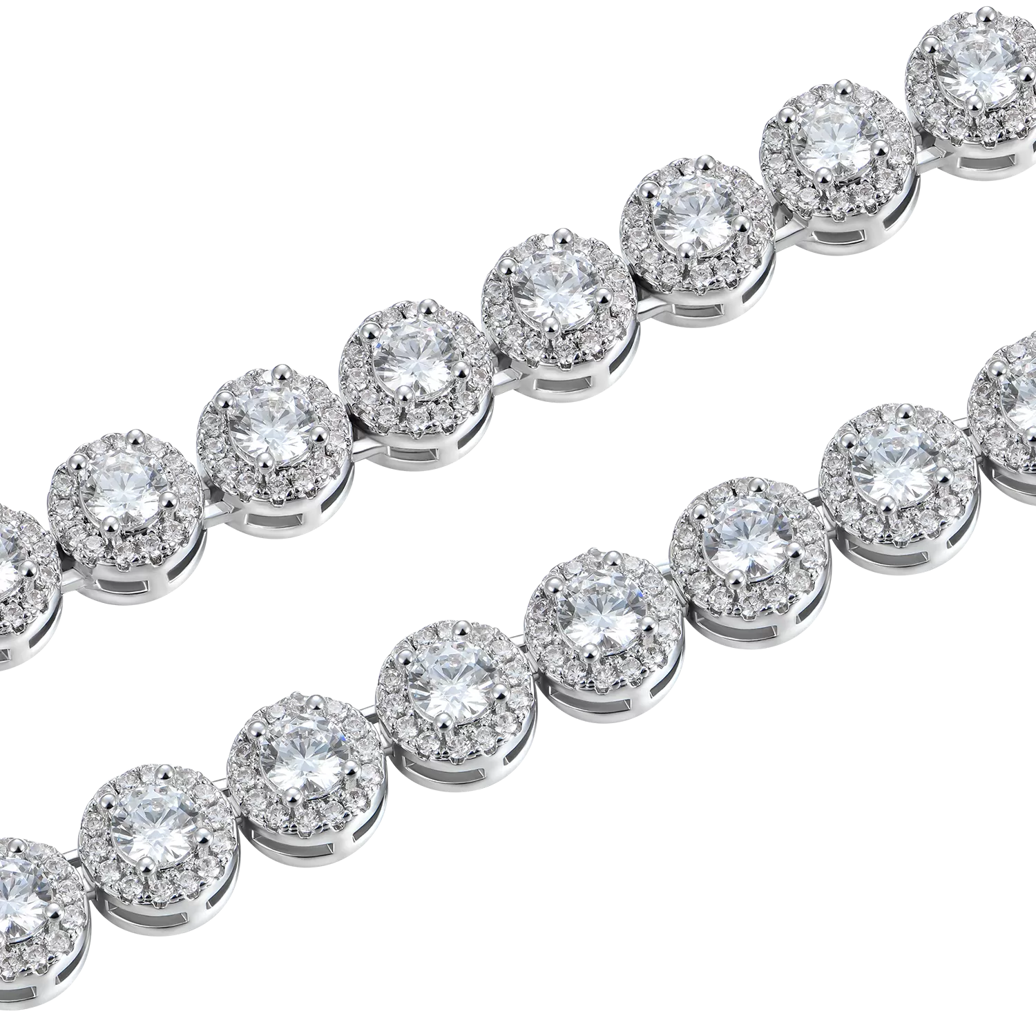 Round Cut Clustered Moissanite Tennis Chain - 7mm