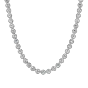 Round Cut Clustered Moissanite Tennis Chain - 7mm