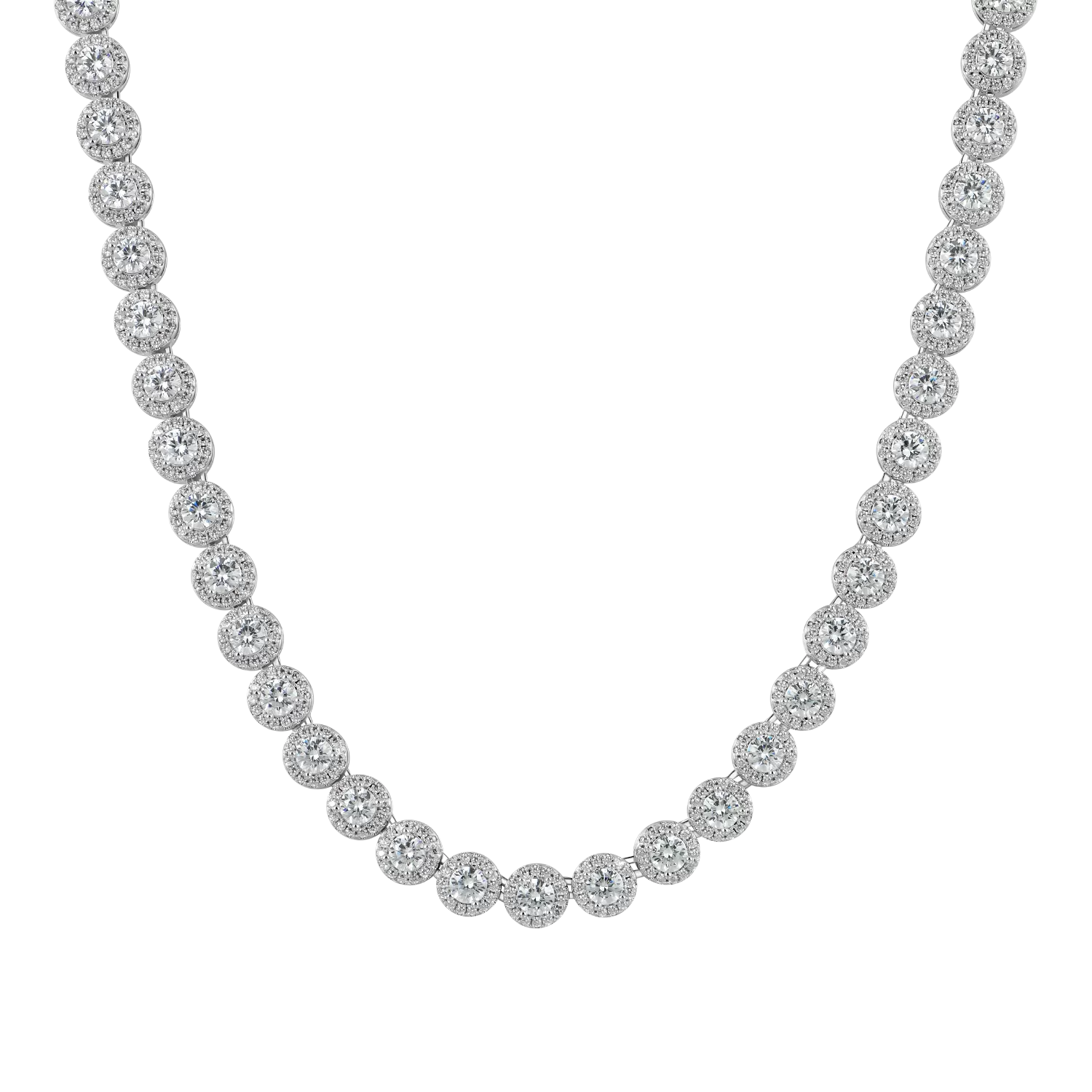 Round Cut Clustered Moissanite Tennis Chain - 7mm