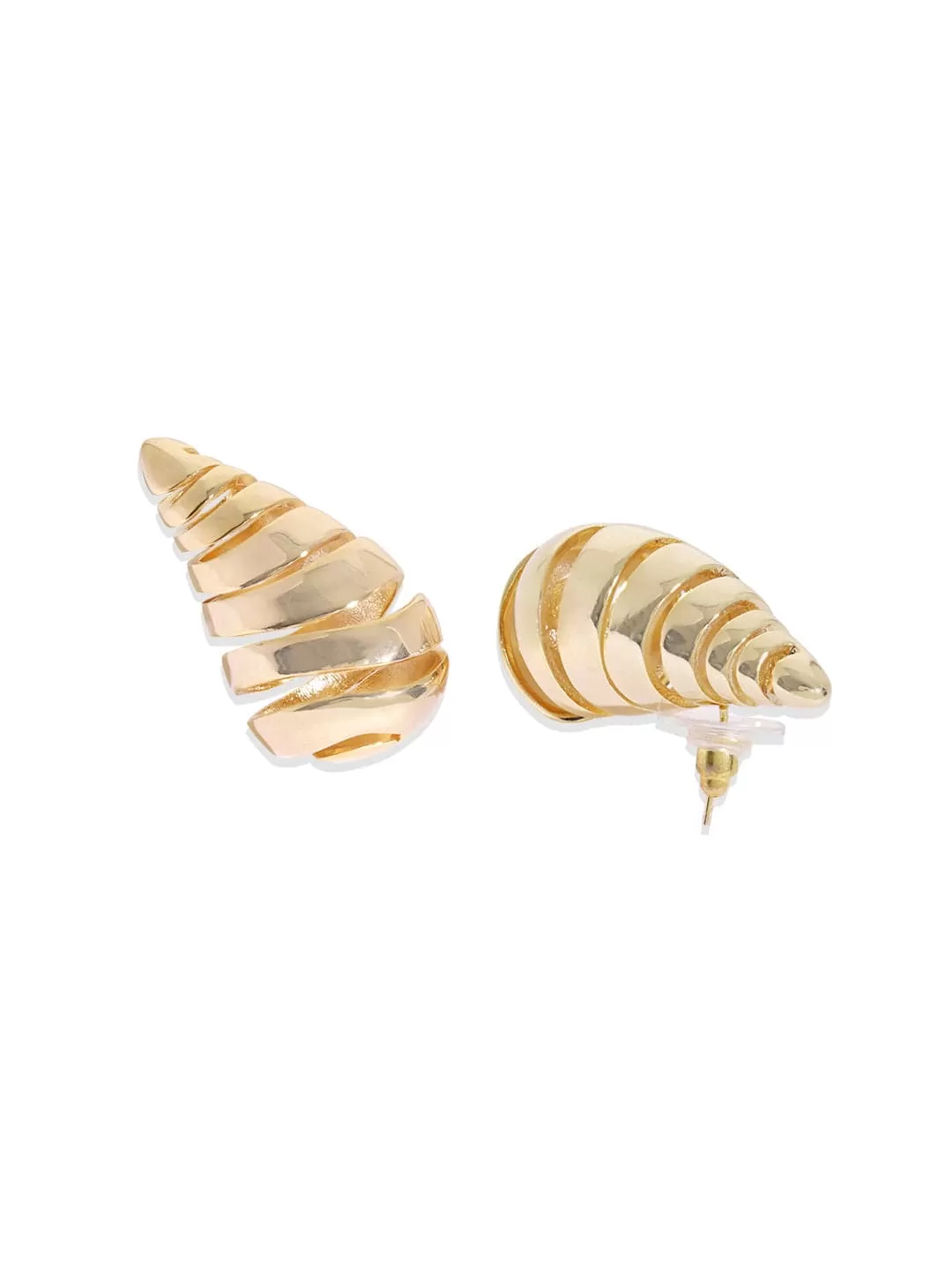 Rubans Voguish Gold-Toned Geometric Studs Earrings