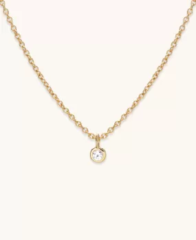 Sapphire Droplet Necklace Gold