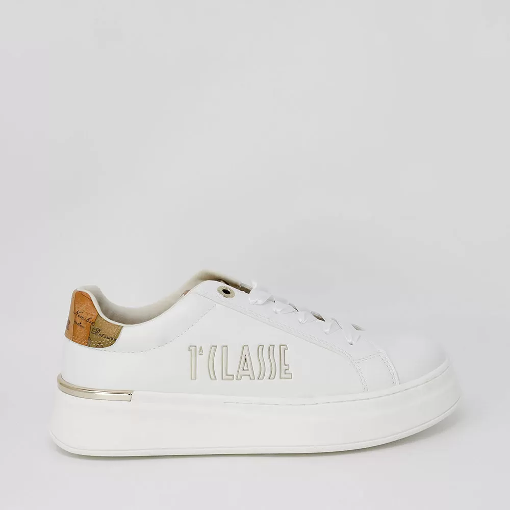 Scarpe 1A Classe Alviero Martini Sneakers Bianche con Maxi Logo 1822