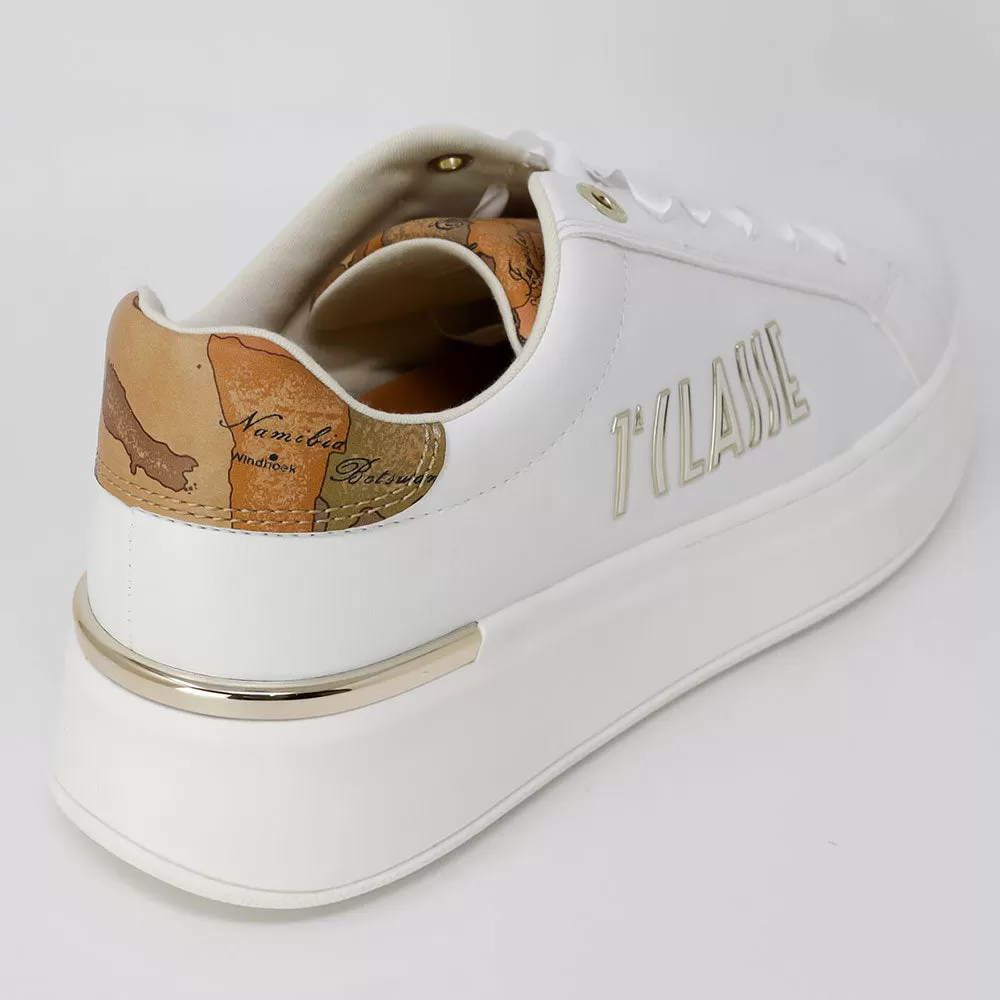 Scarpe 1A Classe Alviero Martini Sneakers Bianche con Maxi Logo 1822