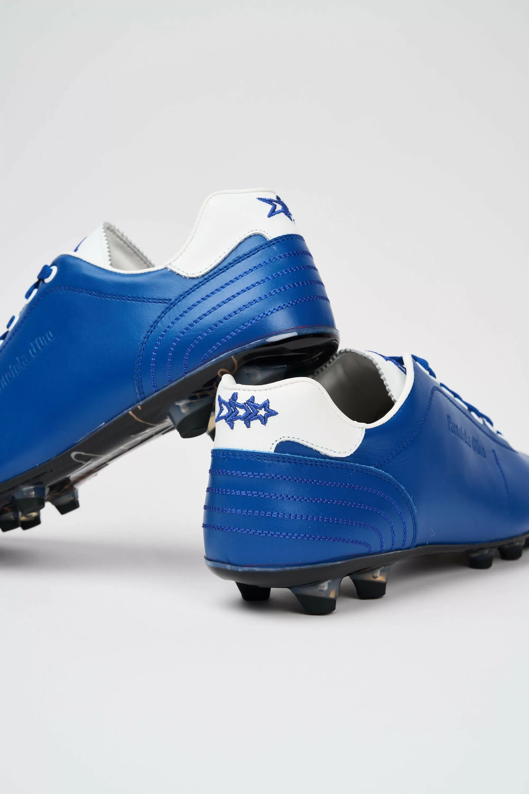 Scarpe da calcio in pelle Lazzarini in pelle blu limited edition Glasgow Rangers