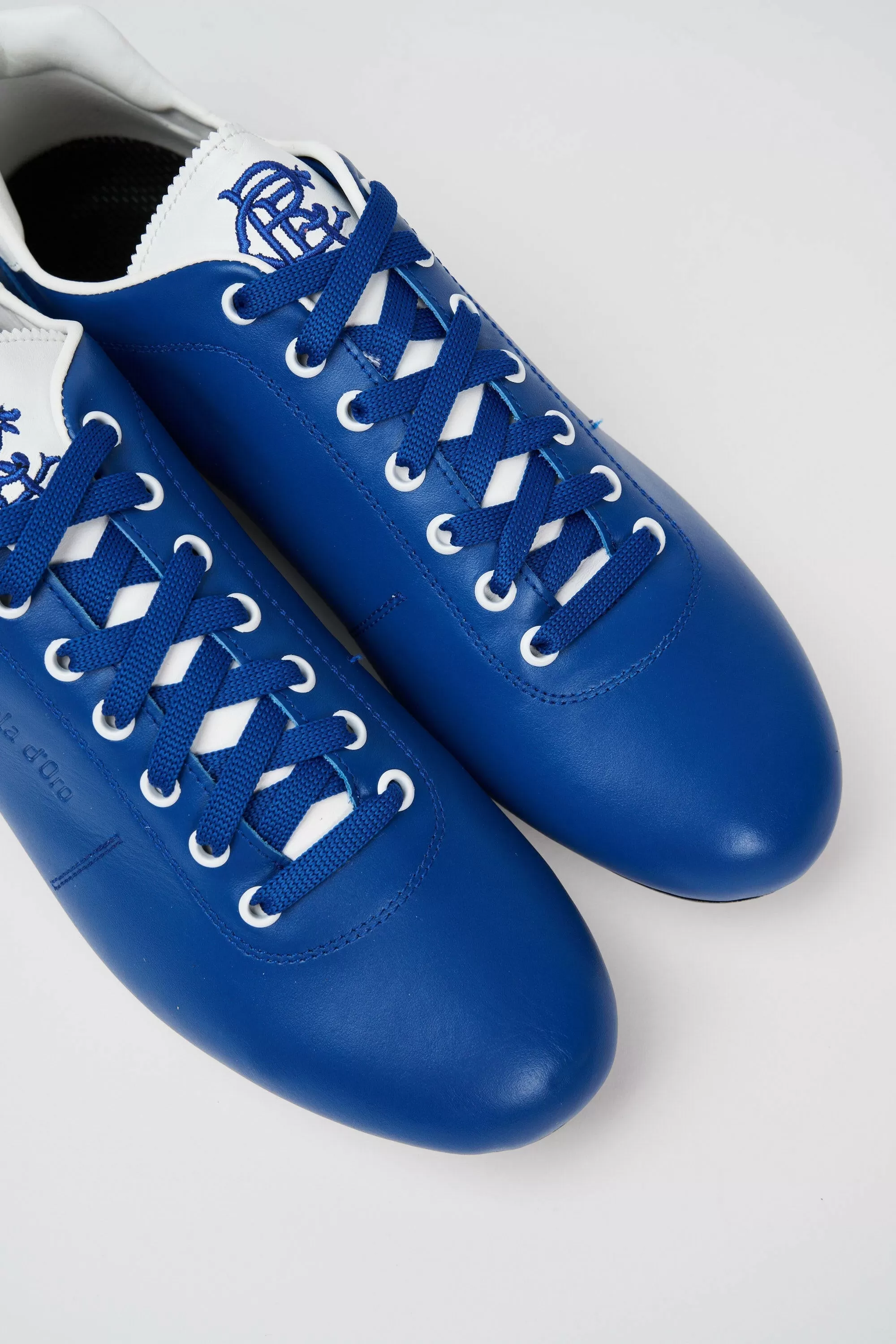 Scarpe da calcio in pelle Lazzarini in pelle blu limited edition Glasgow Rangers