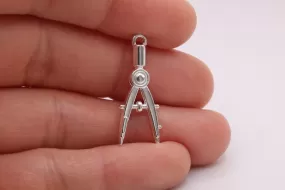 School Compass Charm, 925 Sterling Silver, 618