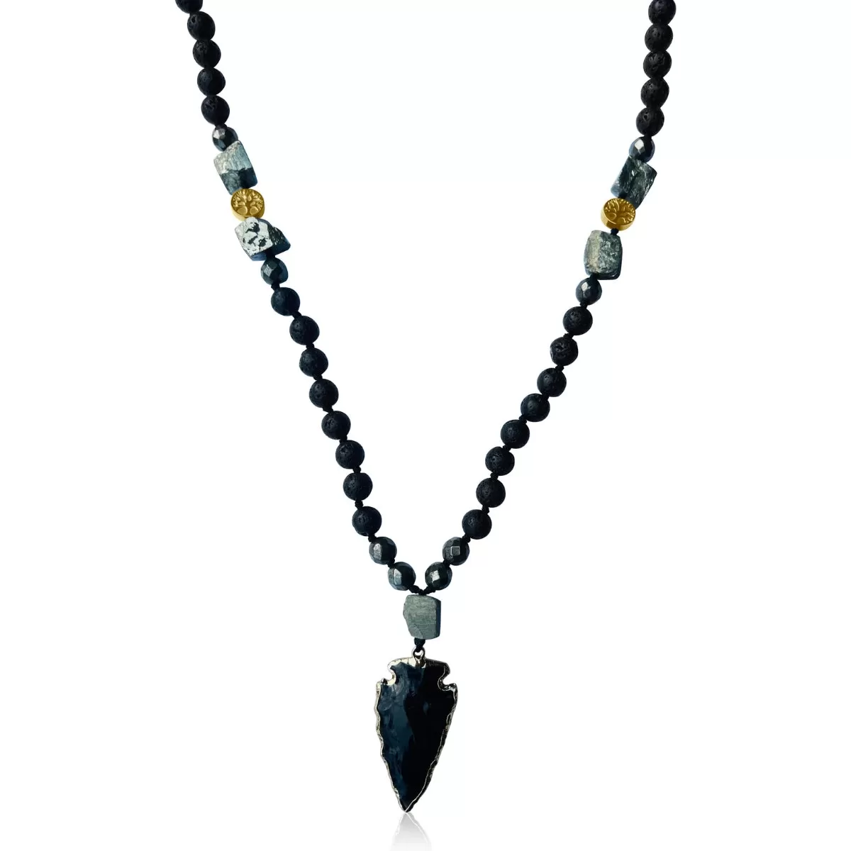 Shield Against Negativity Obsidian Arrowhead Necklace