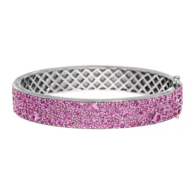 Stardust Bangle Silver Pink Sapphire