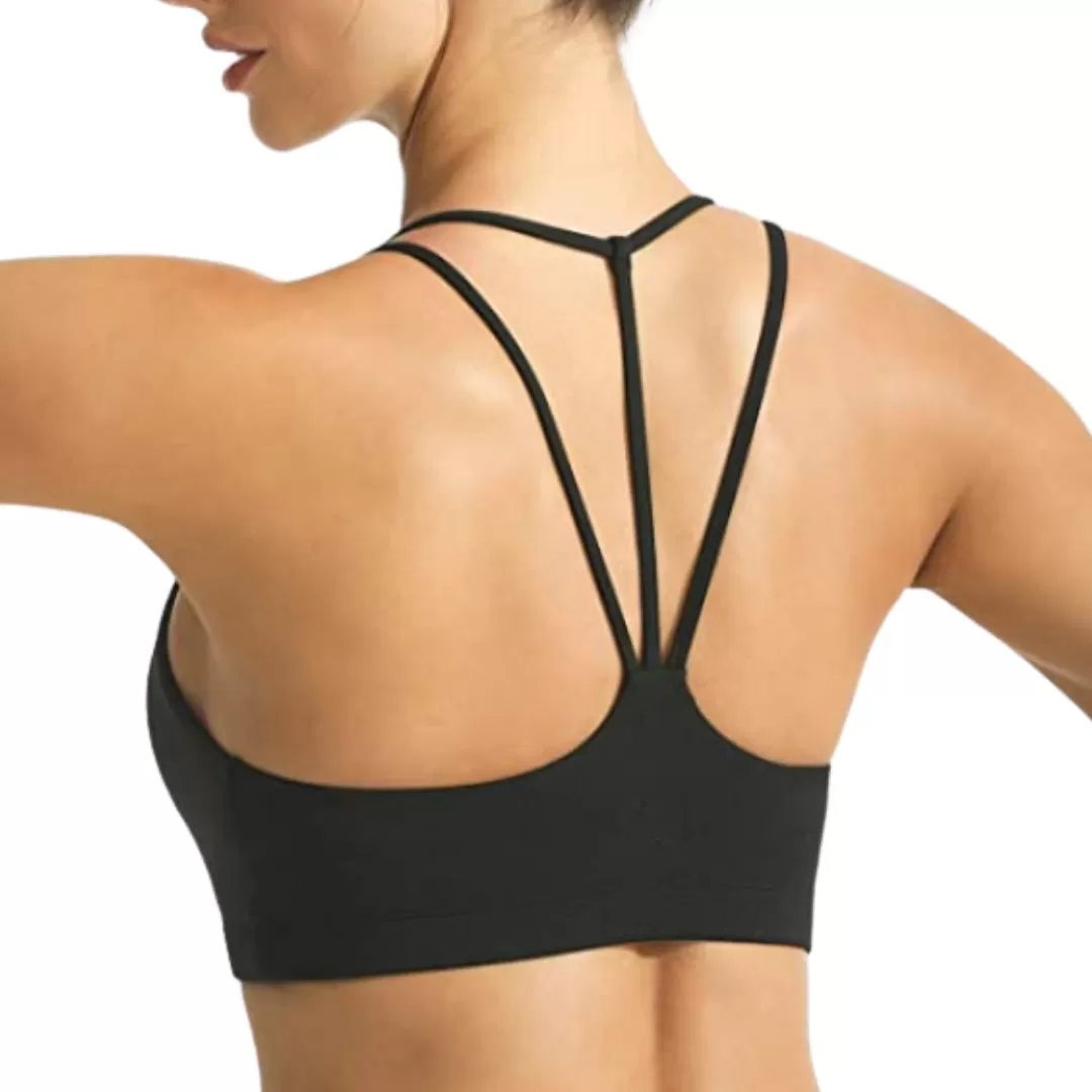 Strappy Padded Four Way Stretch Sports Bras