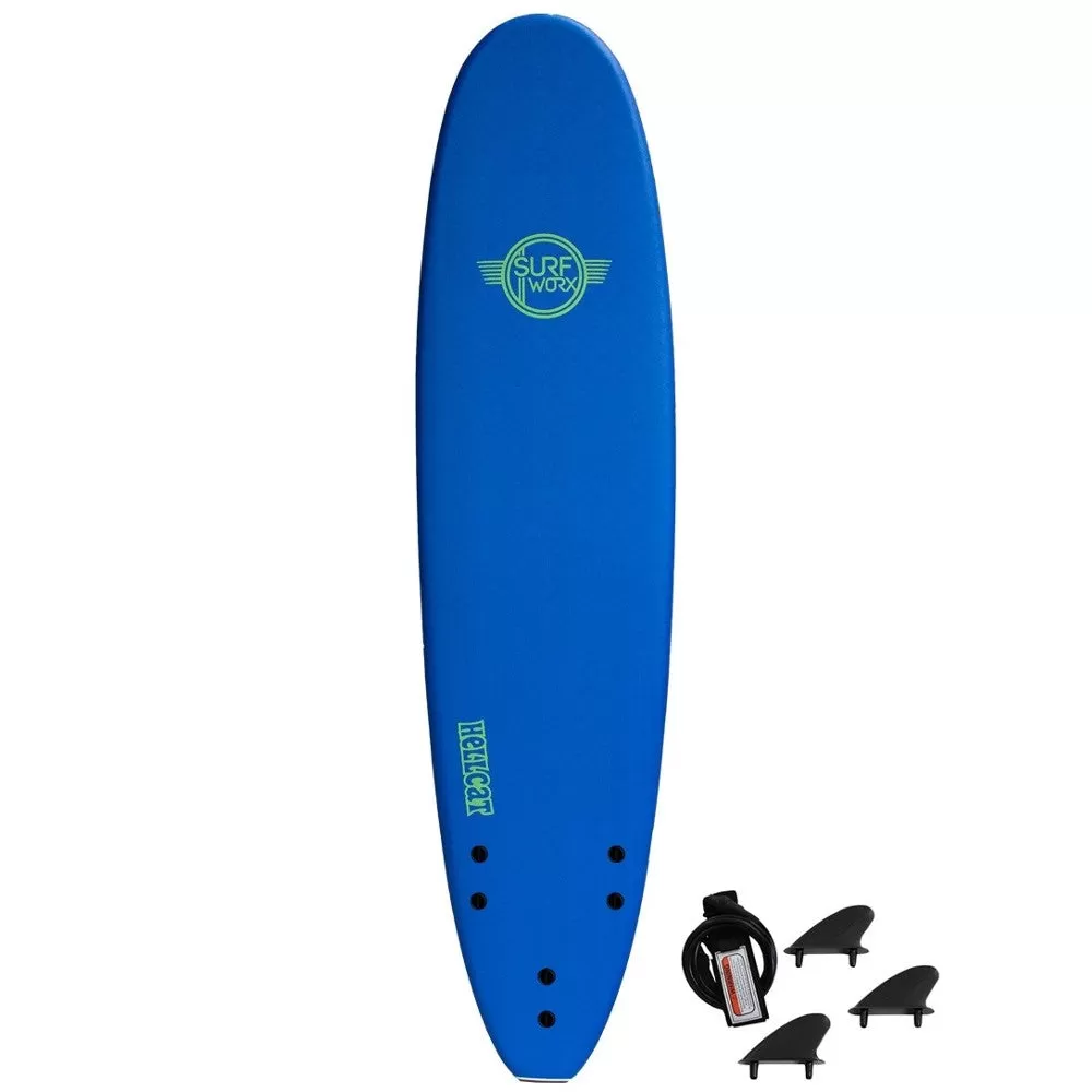 Surfworx Hellcat Mini Mal 7ft 6 Soft Surfboard - Navy