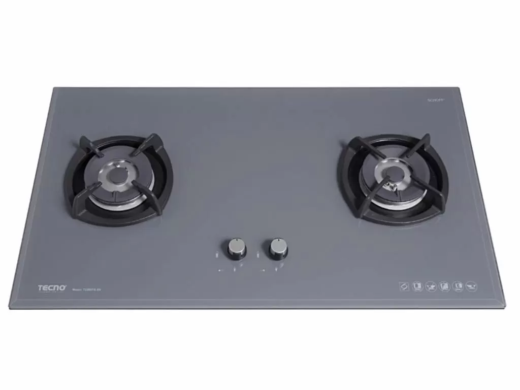 Tecno 2-Burner 90cm Tempered Glass Cooker Hob with Inferno Wok Burner Technology (T2288TGSV), Nardo Grey