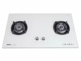 Tecno 2-Burner 90cm Tempered Glass Cooker Hob with Inferno Wok Burner Technology (T2288TGSV), Optic White