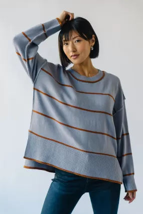 The Borden Striped Sweater in Blue   Tan