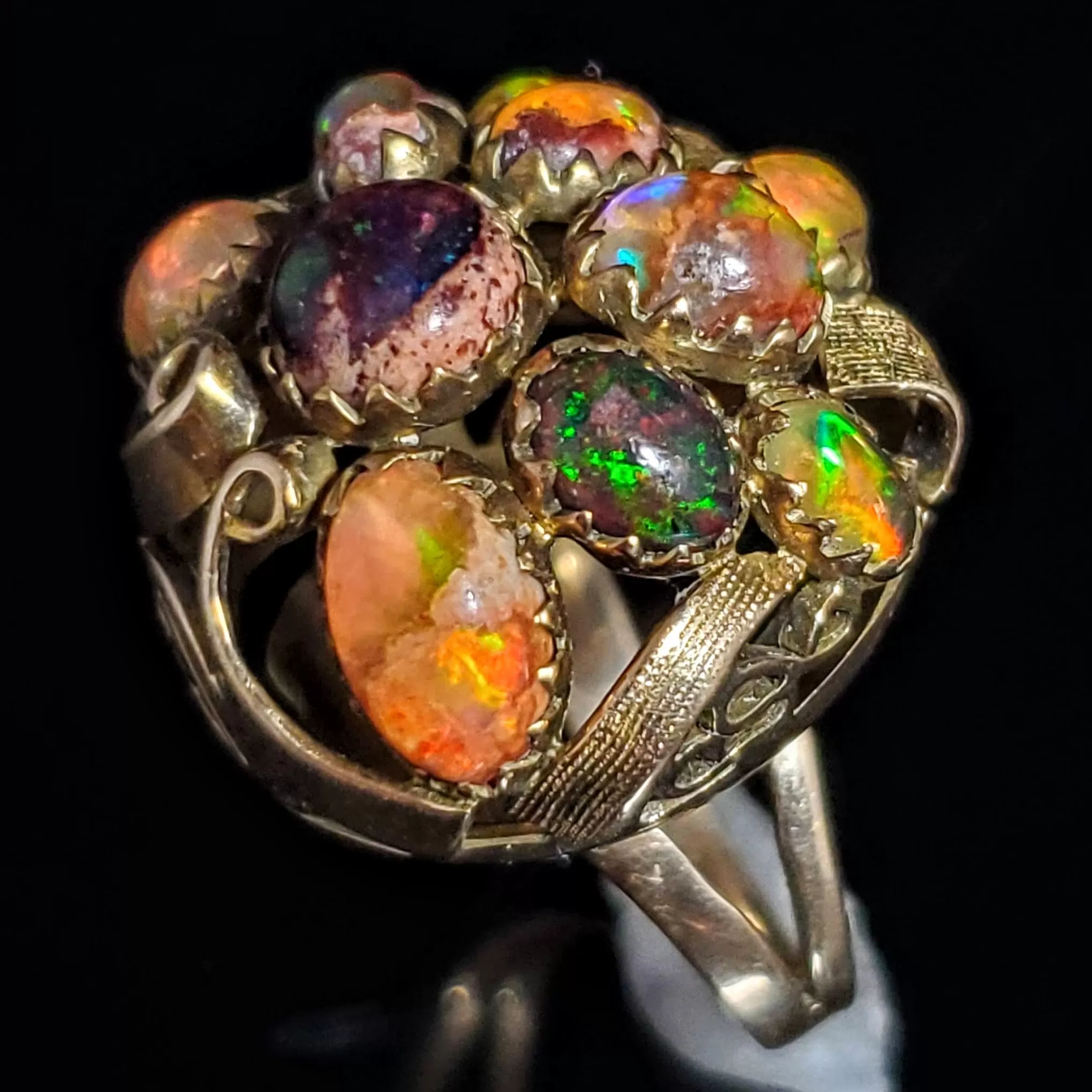 The Marseille - Art Nouveau Era Opal 14K Yellow Gold Cocktail Ring