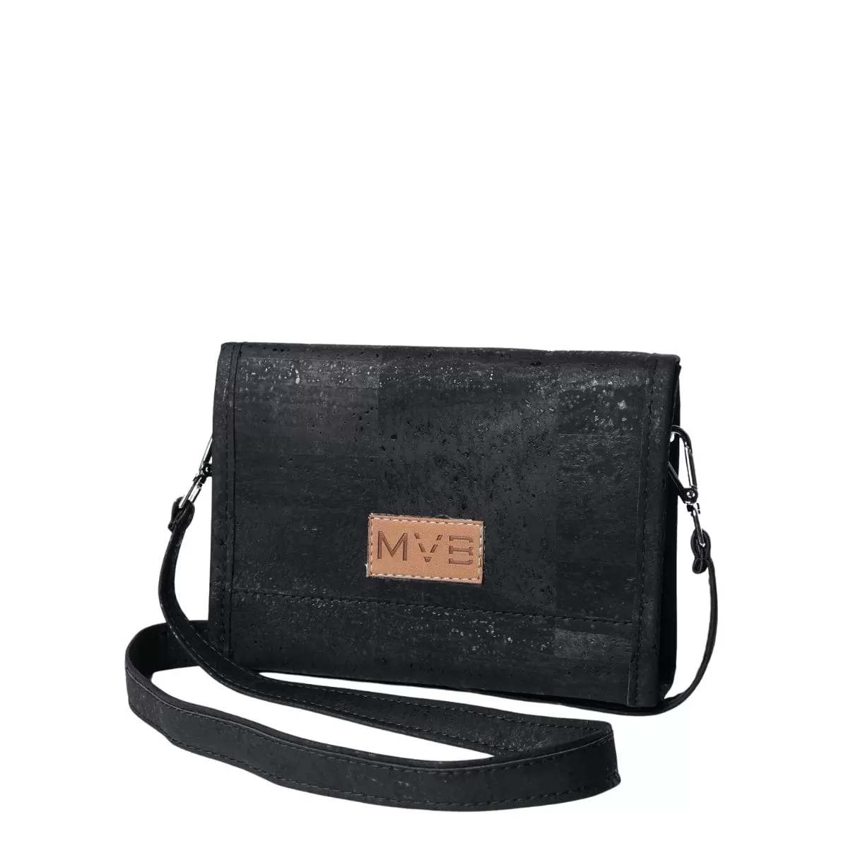 The Night Bag Cork Vegan Crossbody | Black