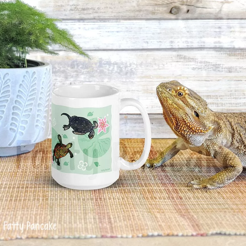 Turtles Mug, Red Eared Slider Mug, Spotted Turtle, Diamondback Terrapin, Painted Turtle, Ceramic Drinkware