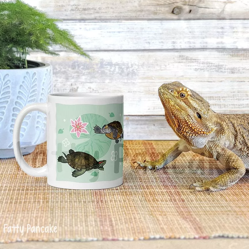 Turtles Mug, Red Eared Slider Mug, Spotted Turtle, Diamondback Terrapin, Painted Turtle, Ceramic Drinkware