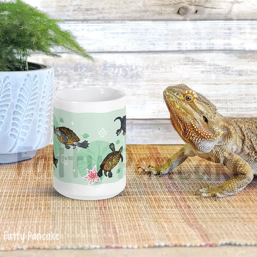 Turtles Mug, Red Eared Slider Mug, Spotted Turtle, Diamondback Terrapin, Painted Turtle, Ceramic Drinkware