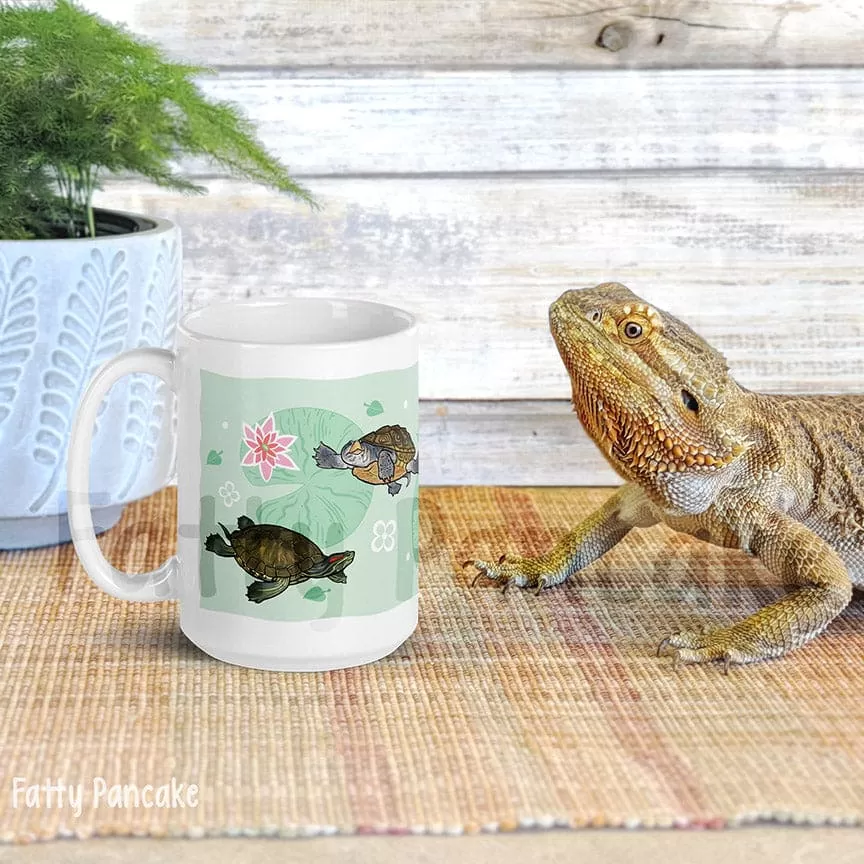 Turtles Mug, Red Eared Slider Mug, Spotted Turtle, Diamondback Terrapin, Painted Turtle, Ceramic Drinkware